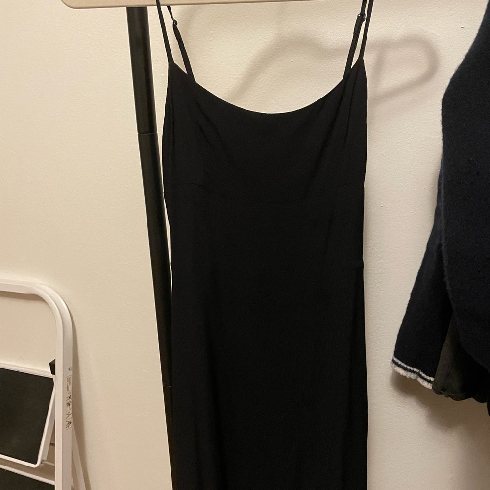 Chic Black Spaghetti Strap Dress
